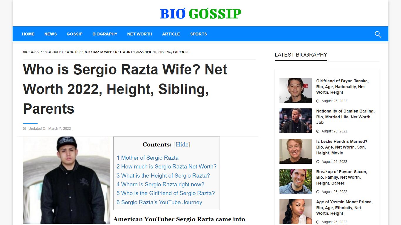 Who is Sergio Razta Wife? Net Worth 2022, Height, Sibling, Parents